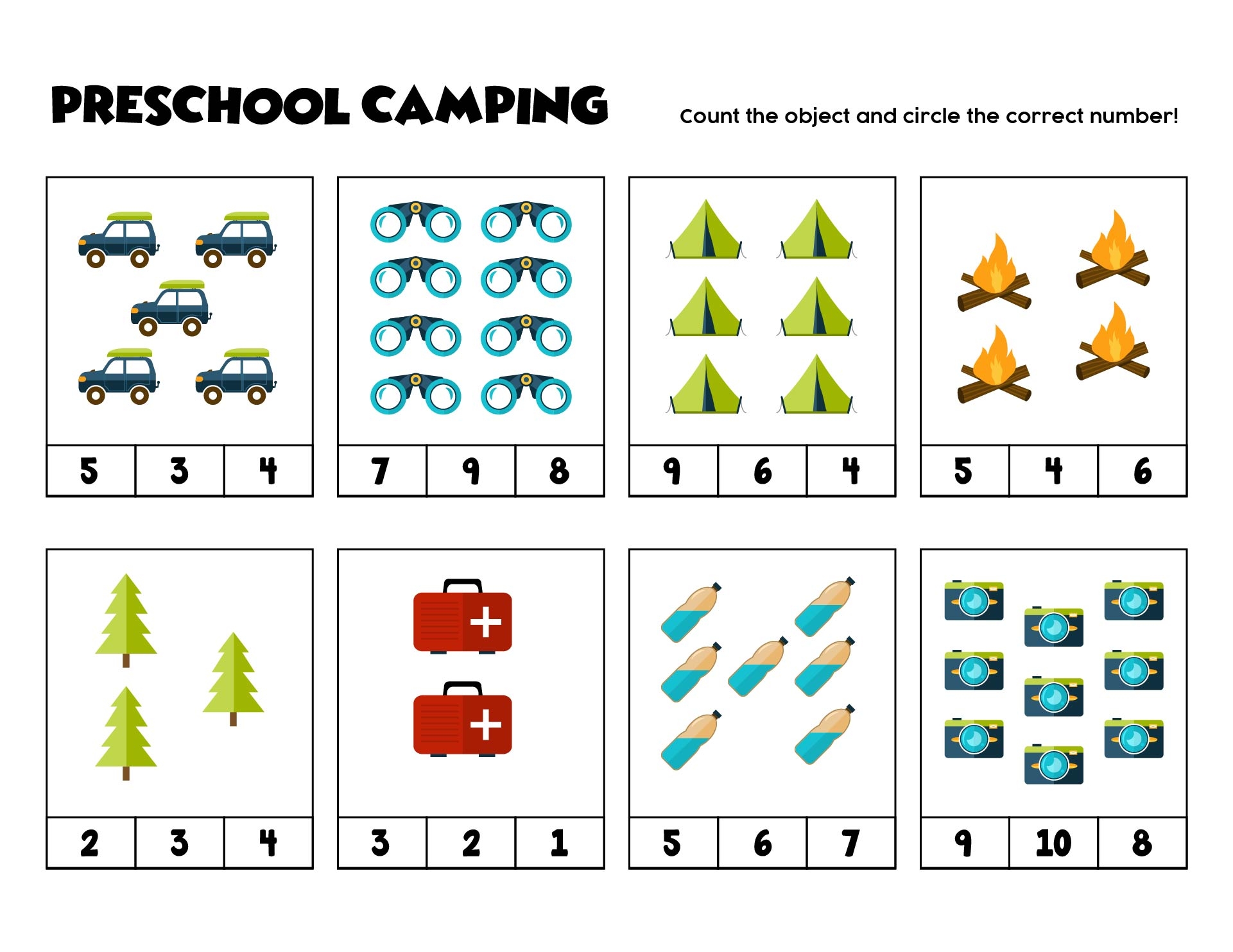 Free Printable Preschool Camping Worksheets