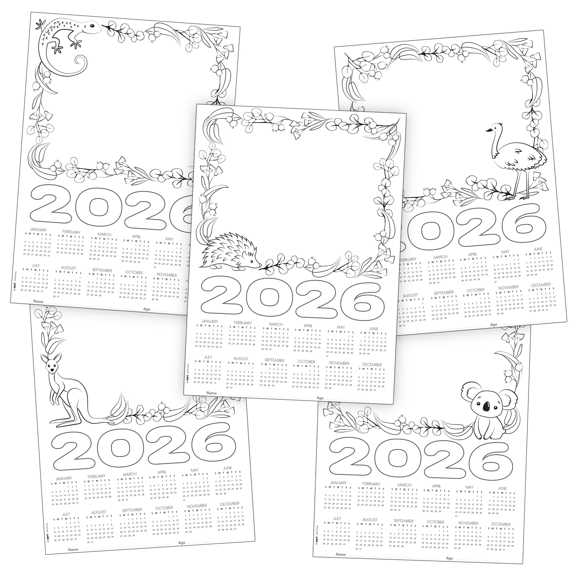 Cardboard Calendar 2026 Blanks A3 Pack Of 25 Zart