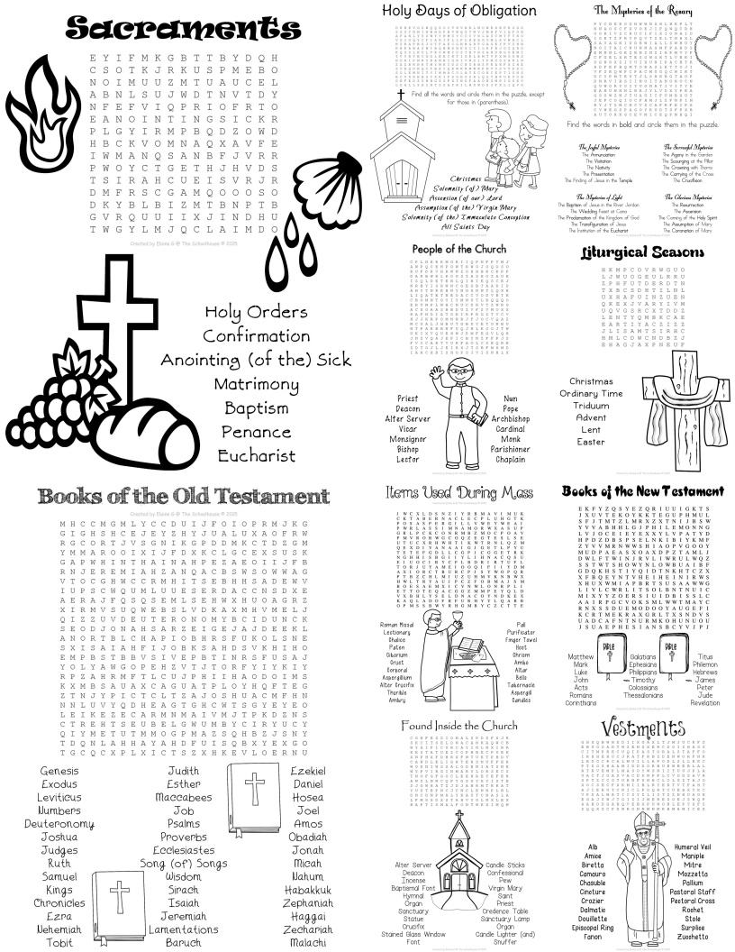 Catholic Free Printable Word Puzzles