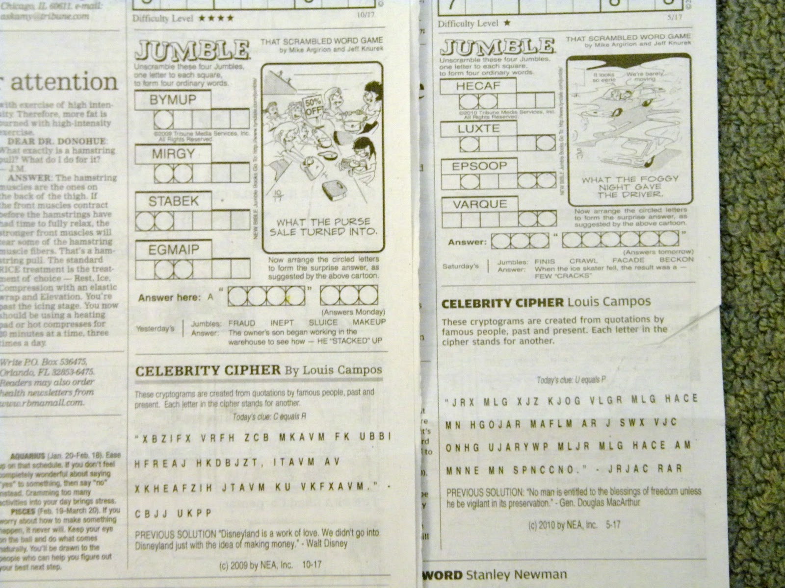 Celebrity Cipher Puzzles Printable