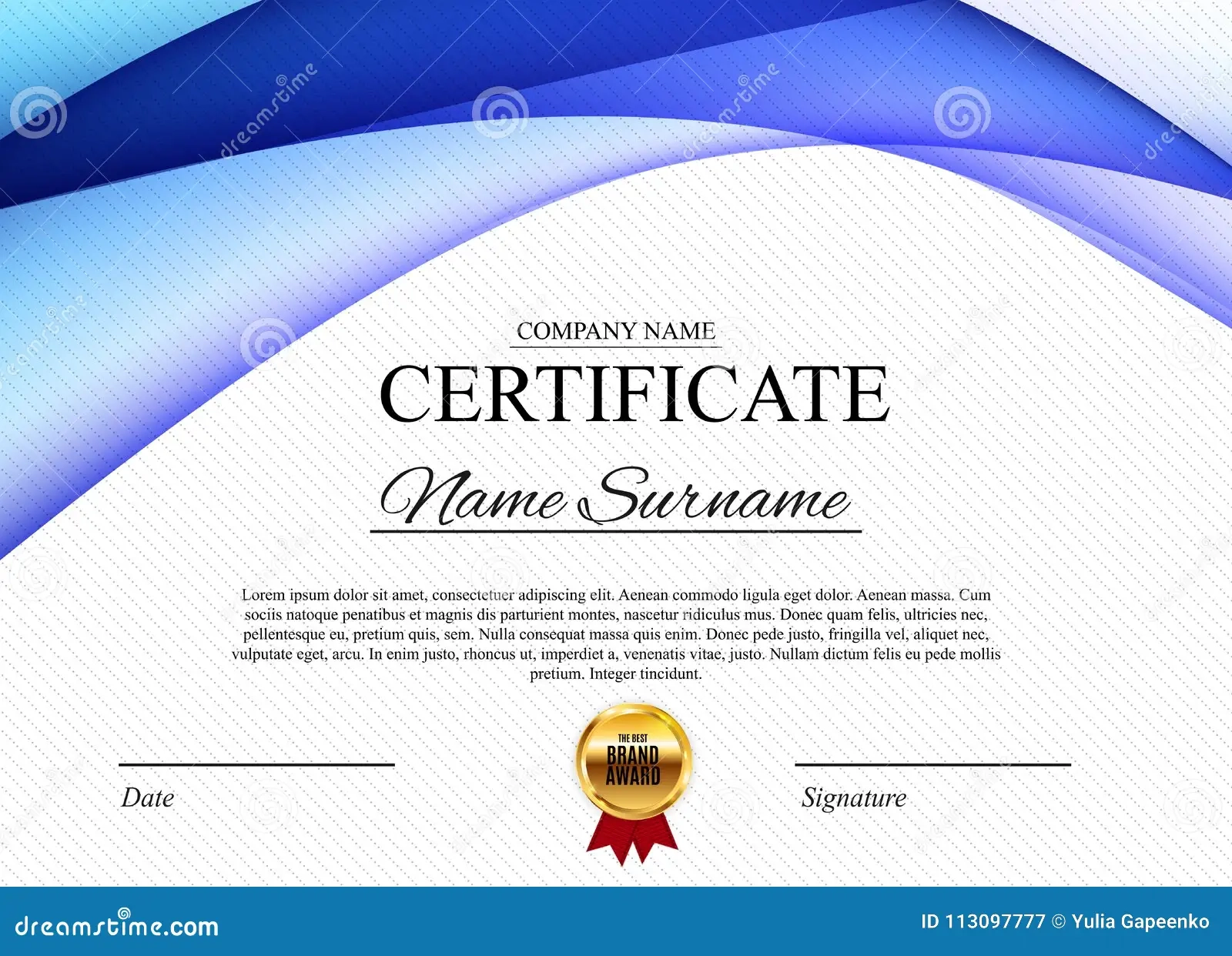 Certificate Template Background Award Diploma Design Blank 