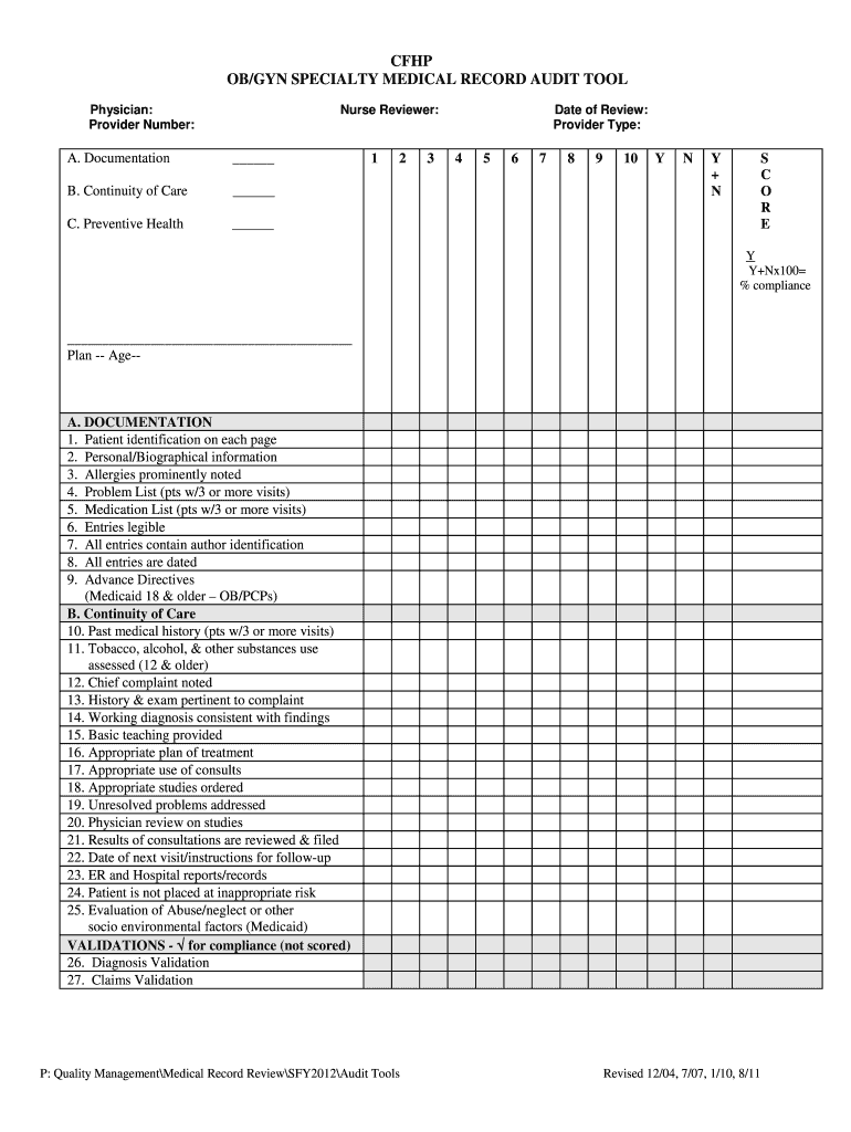 Chart Audit Template Fill Out amp Sign Online DocHub