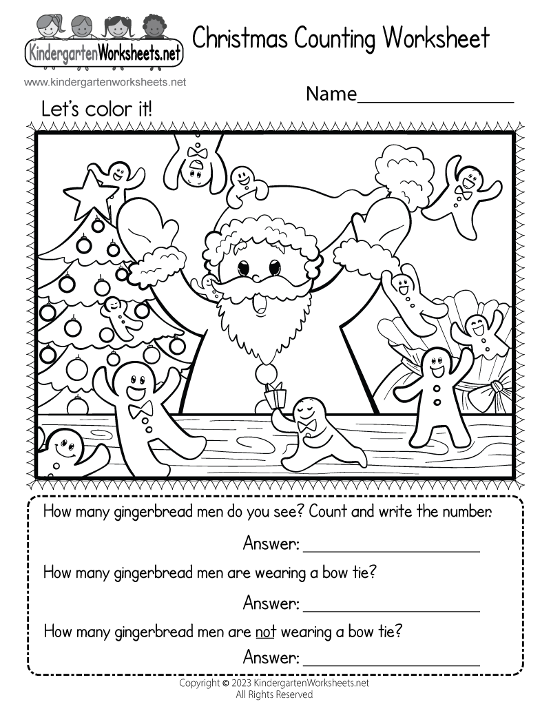 Free Printable Christmas Worksheets