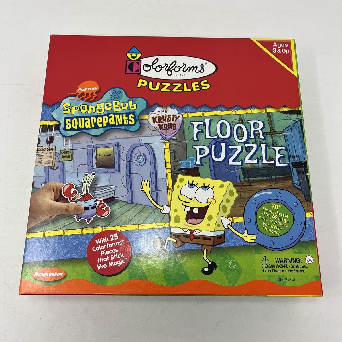 Colorforms SpongeBob SquarePants Jigsaw Floor Puzzle 26 Pieces 40 