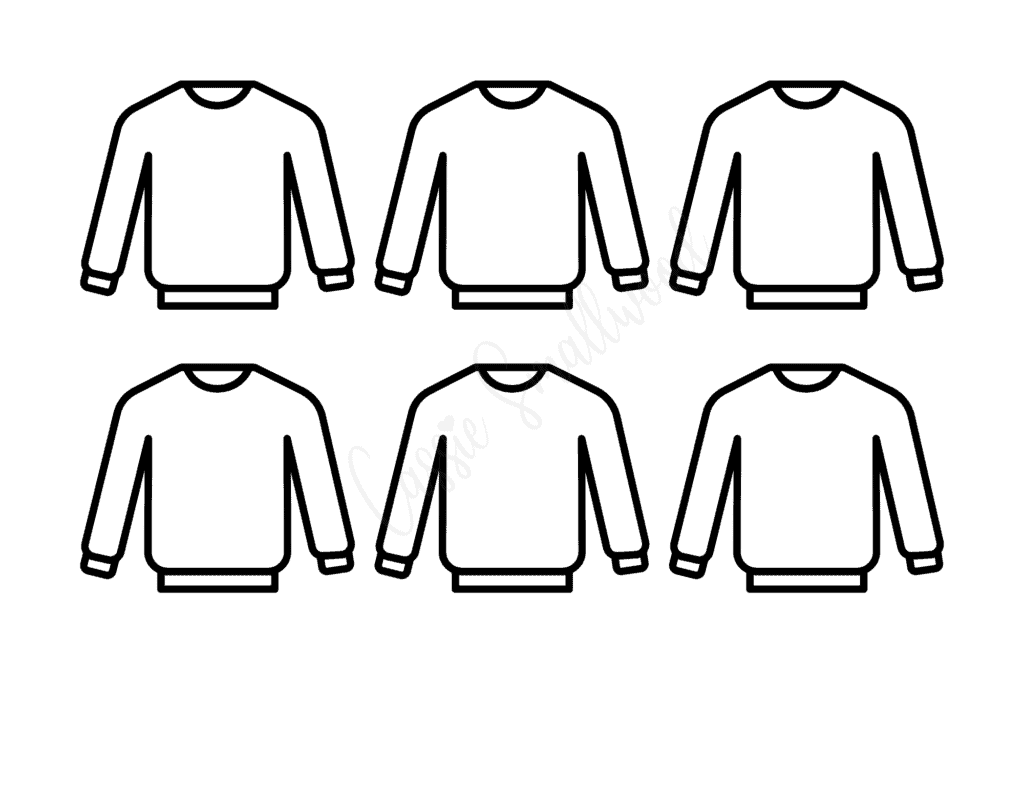 Coloring Ugly Sweater Template Free Sweater Outline Pdf Design A 