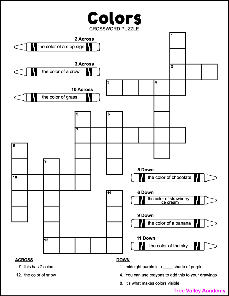 Crosswords For First Graders