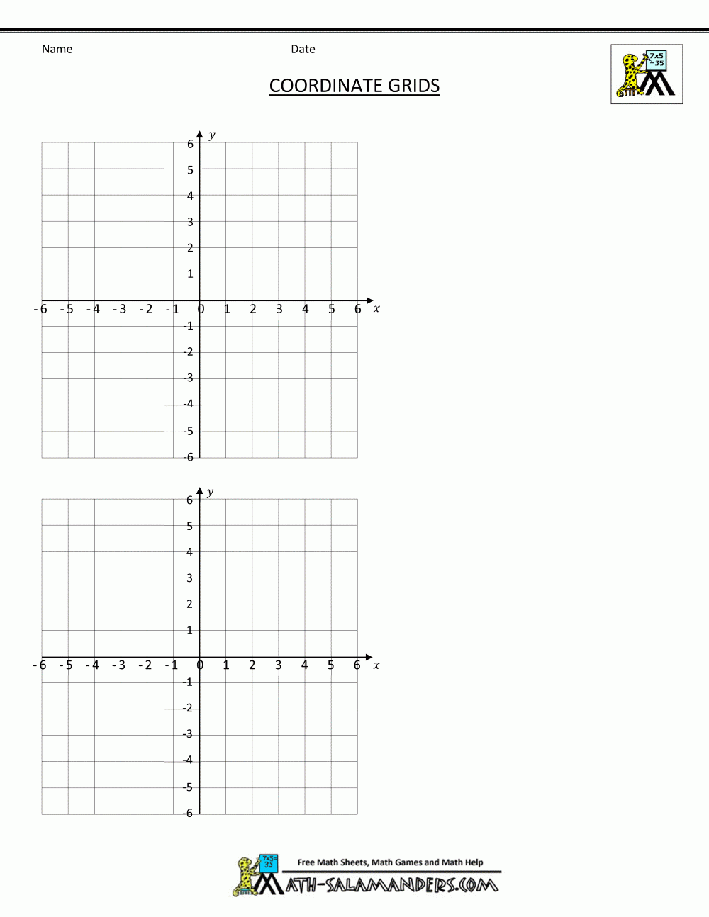 Coordinate Plane Grid Worksheets Library