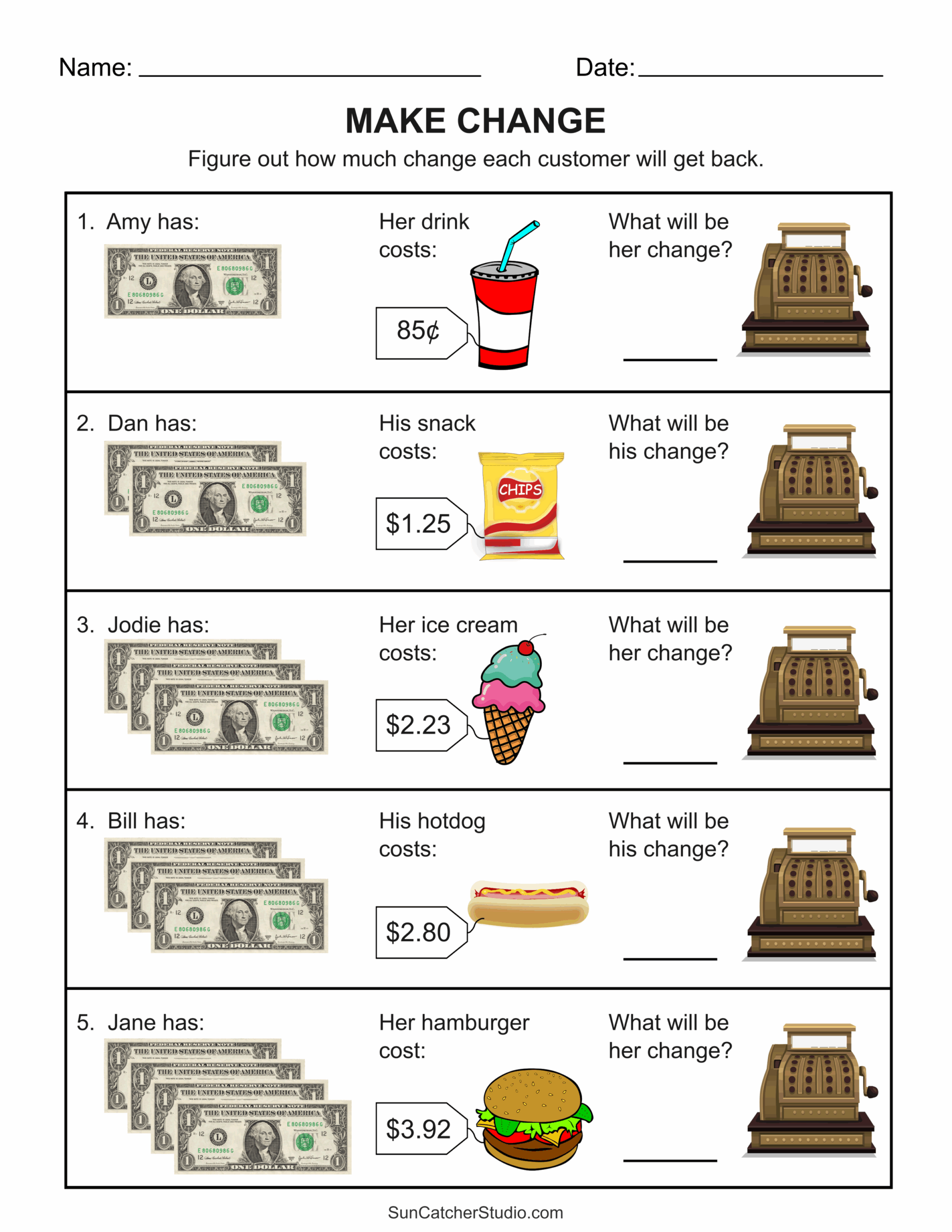 Counting Money Worksheets Money Math Free Printables 