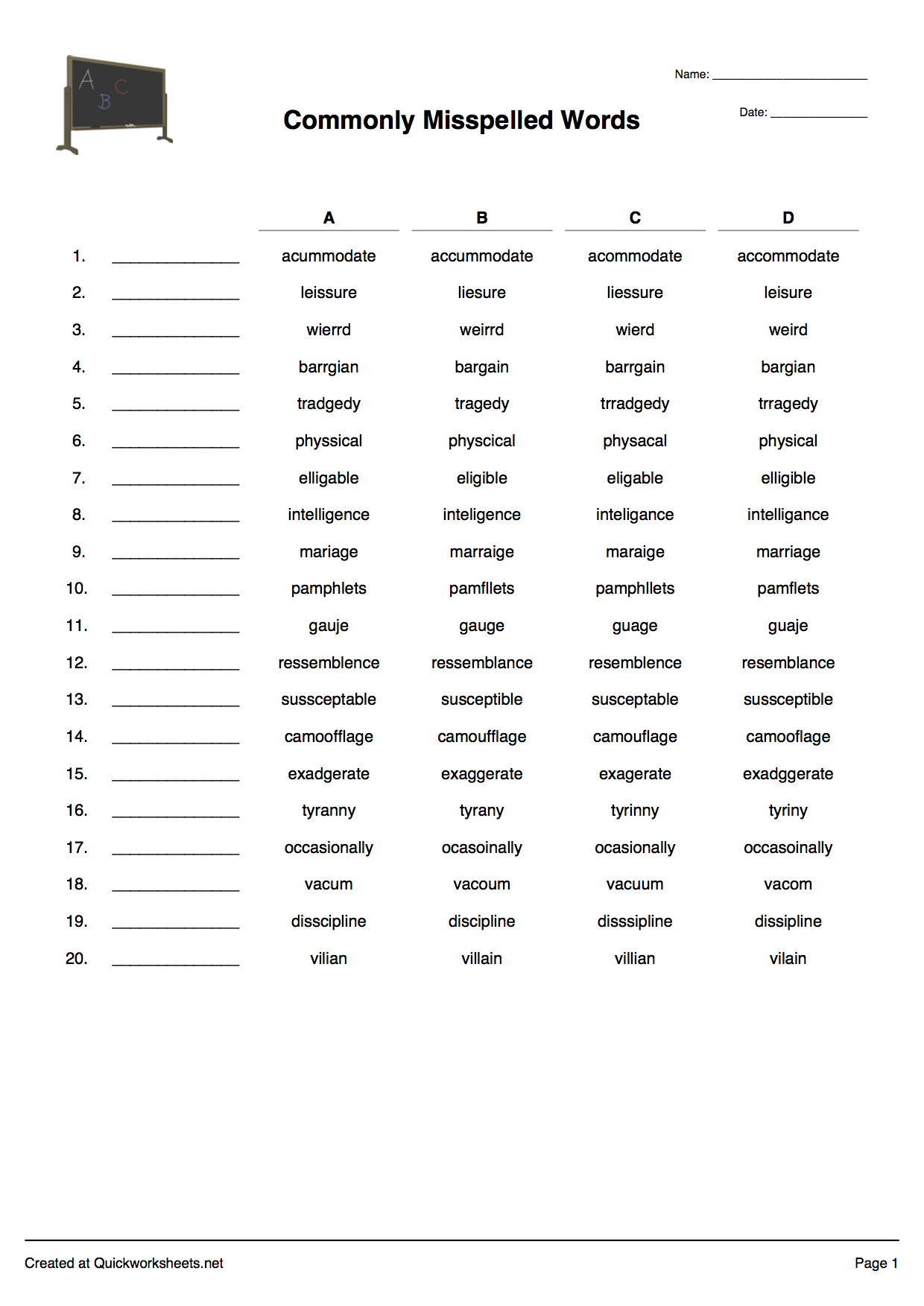 Create Customized Spelling Worksheets Easy Worksheet Generator 