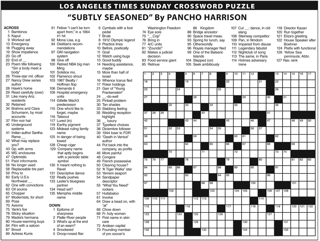 Printable Crossword Puzzles Adults