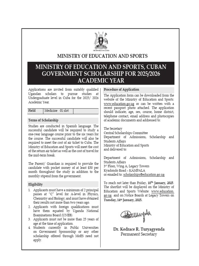 cuba scholarship 2025 2026 pdf educational stages