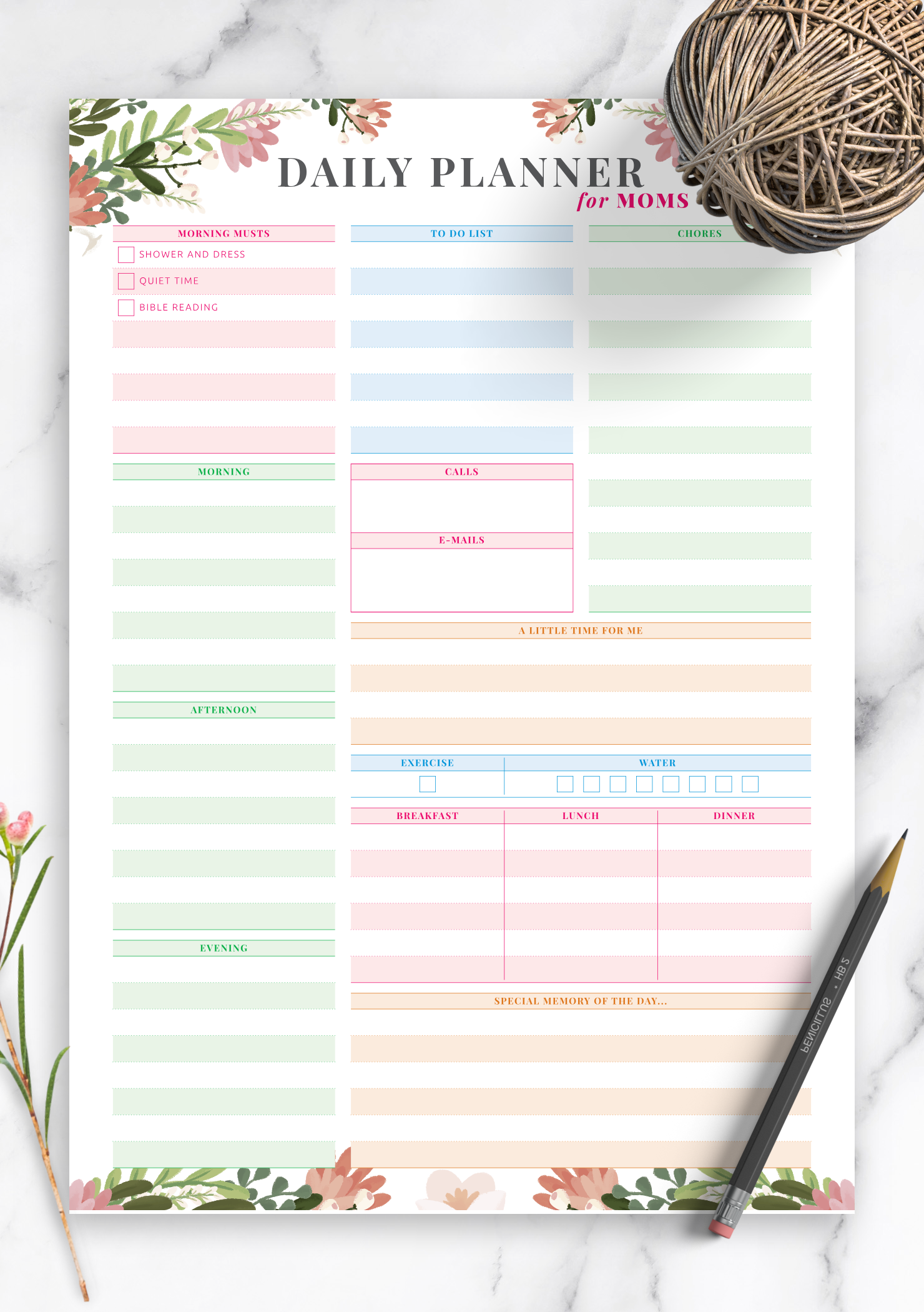 Daily Planner For Moms PDF Organize Tasks Kids amp Self Care