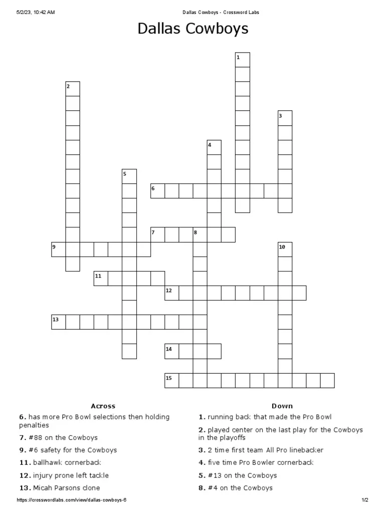 Dallas Nba Team Crossword