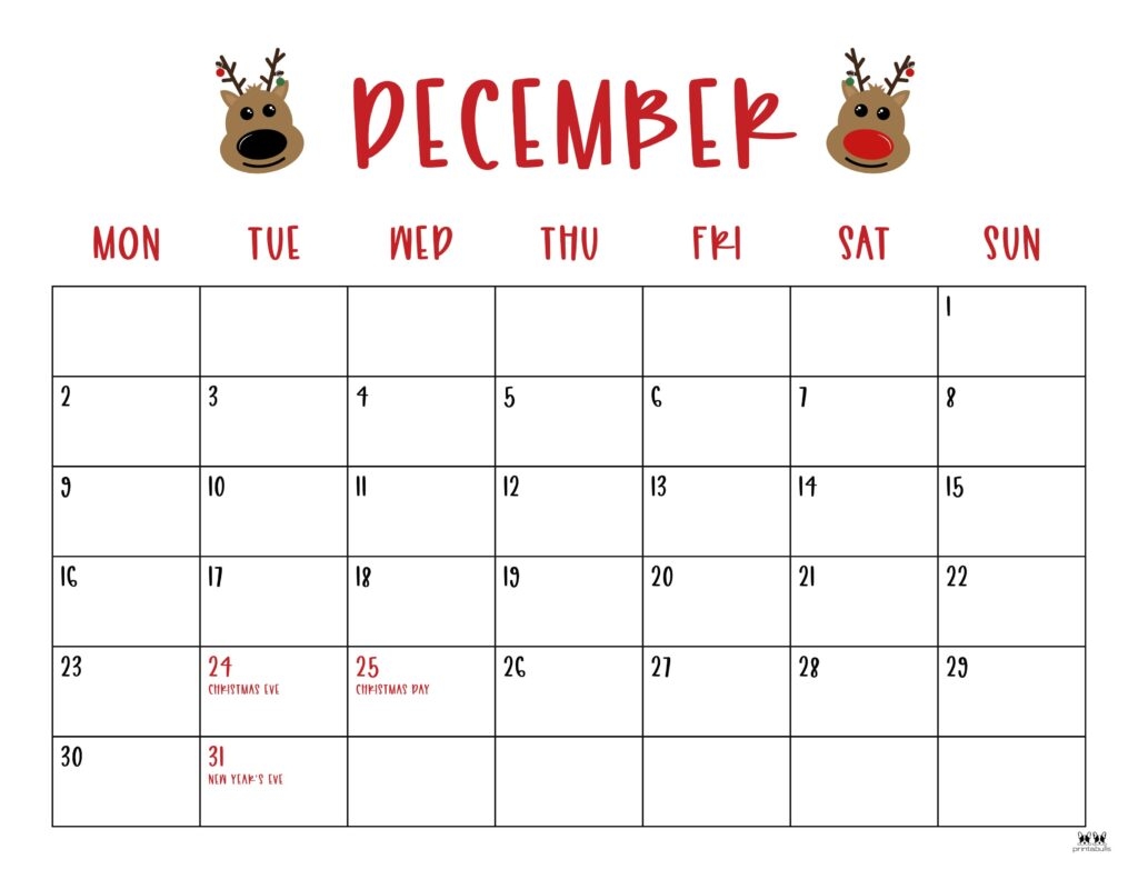 December 2024 Calendars 50 FREE Printables Printabulls