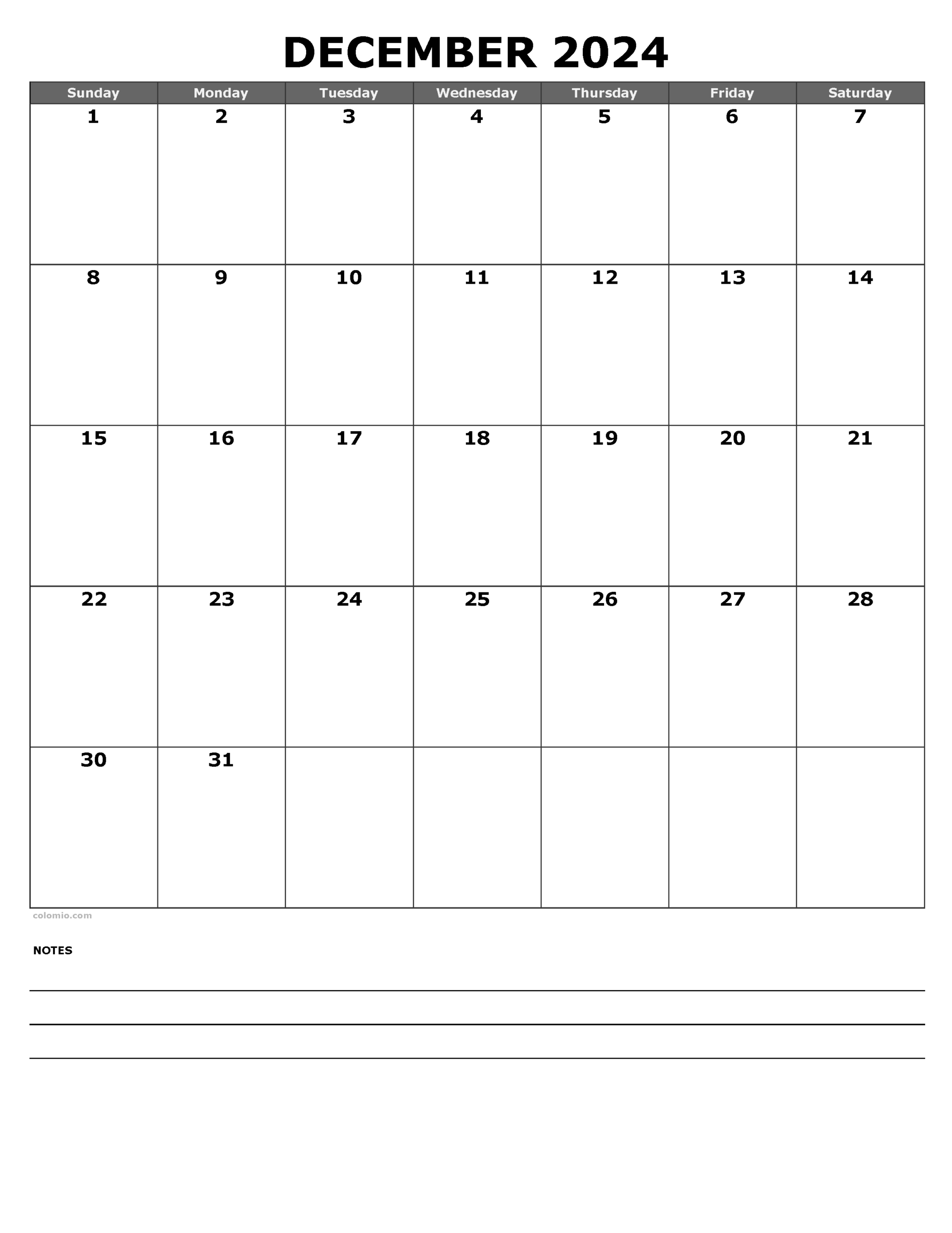 Printable Calendars For December