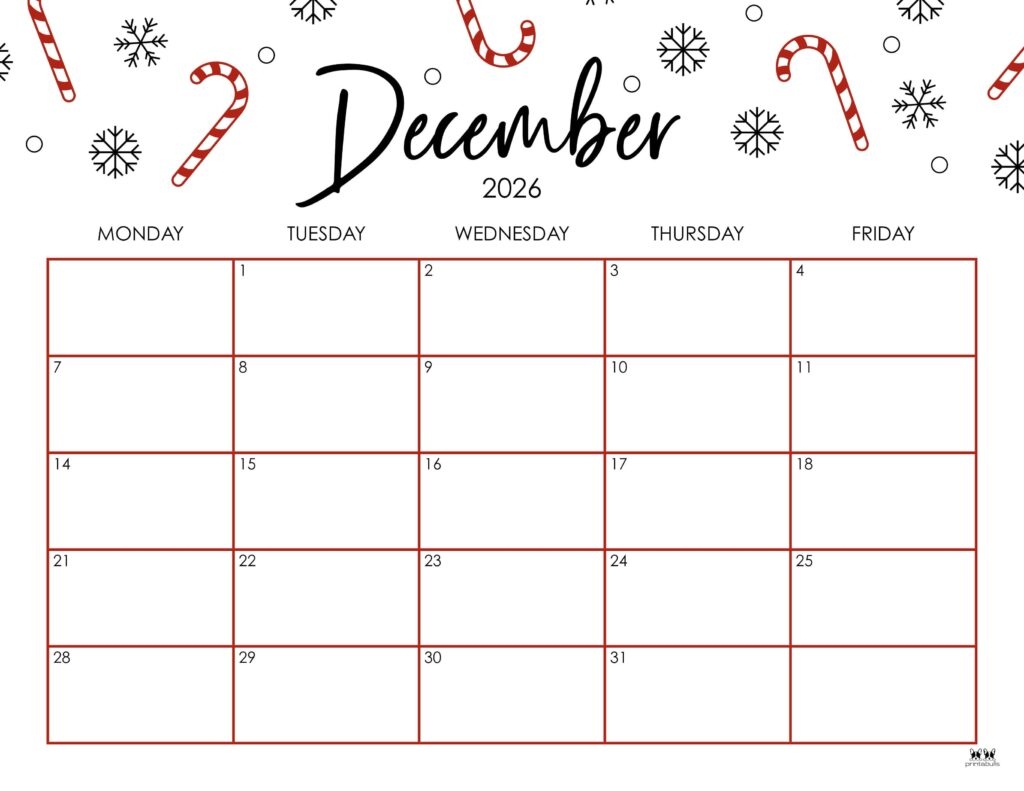 Blank 2026 Printable Advent Calendar