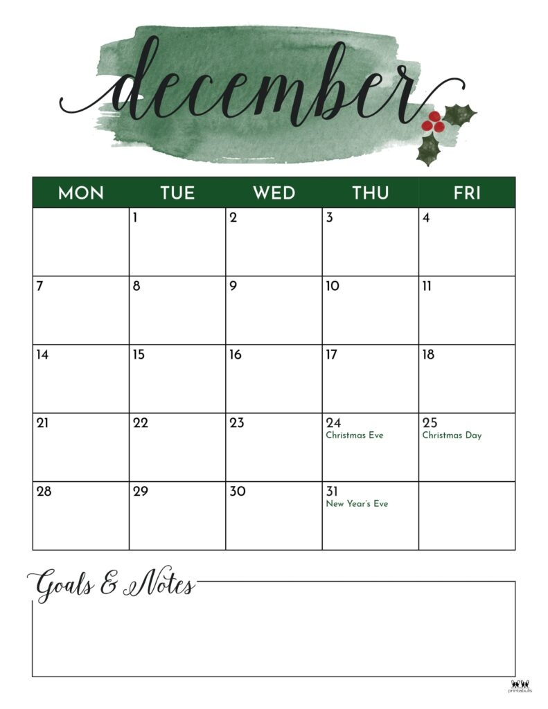 Printable Calendar December 2026 Cute