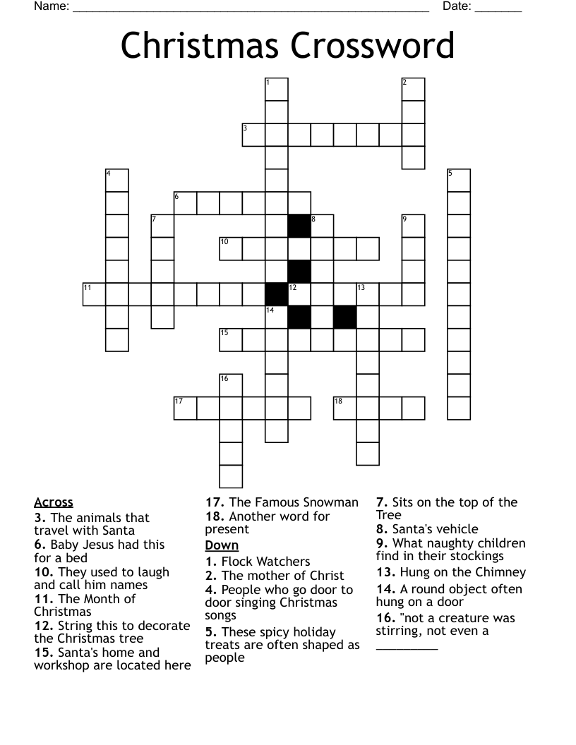 December Crossword WordMint