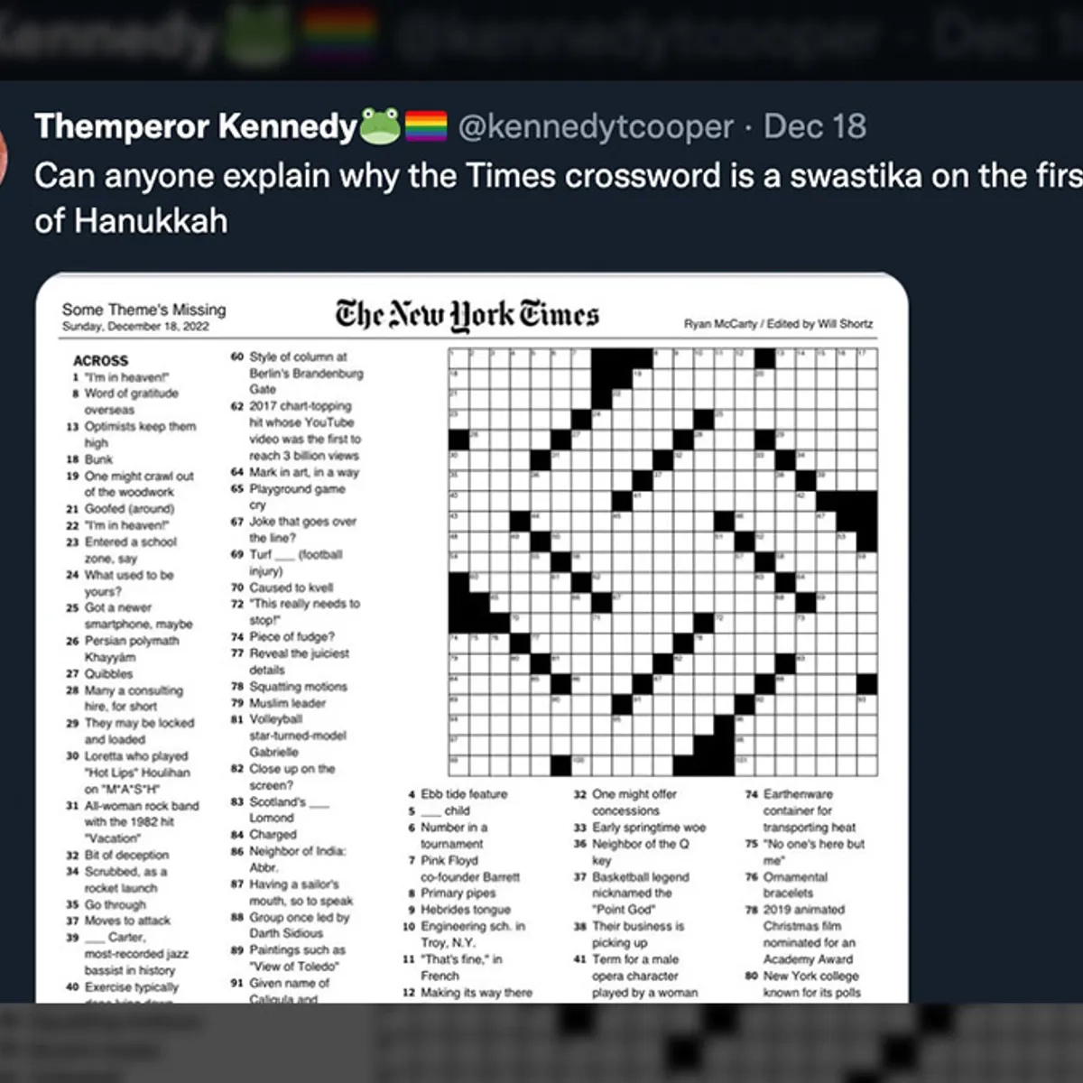 Did NY Times Publish What Some Said Was A Swastika Shaped 