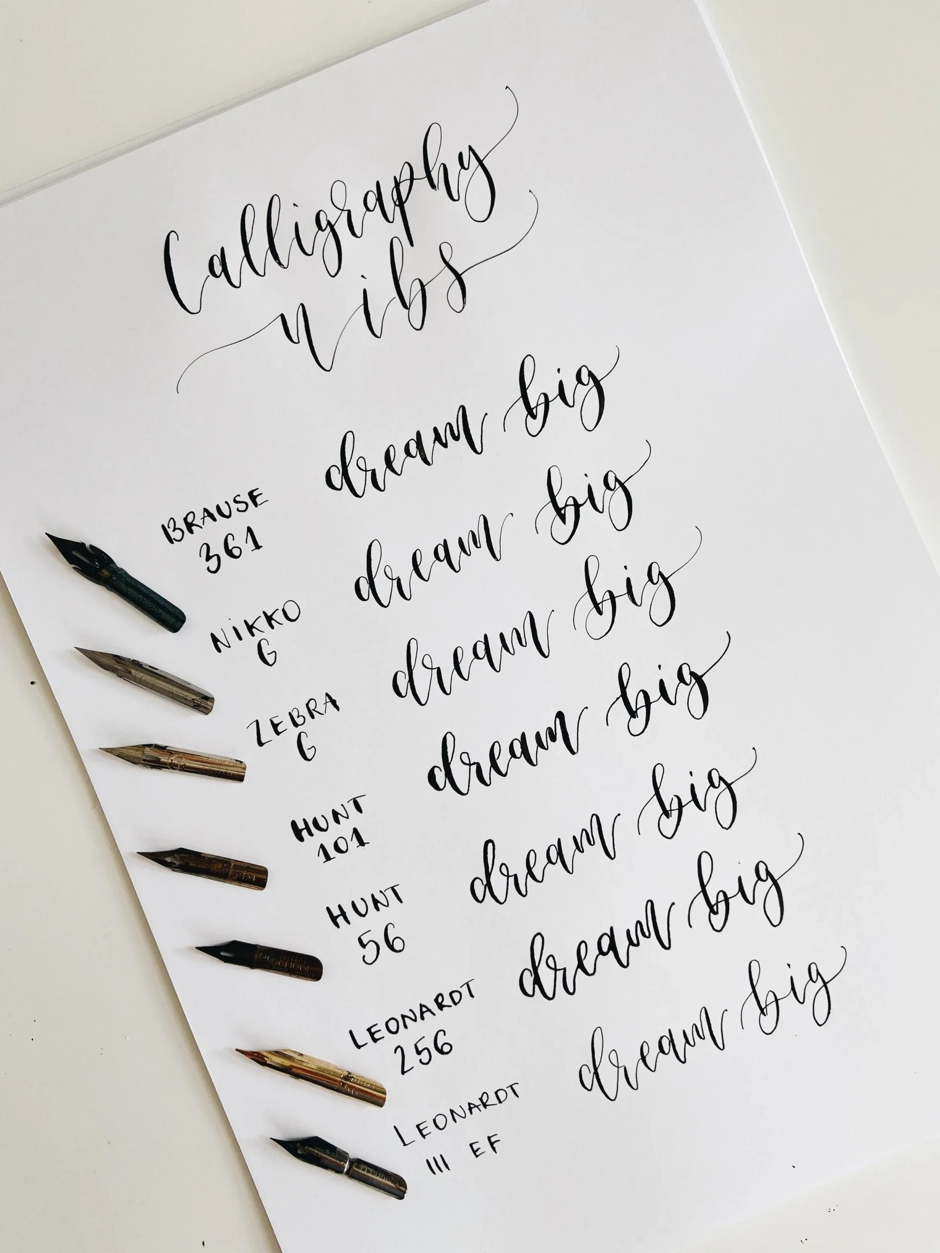 Dip Pen Calligraphy Different Nibs Modern Calligraphy Courses 