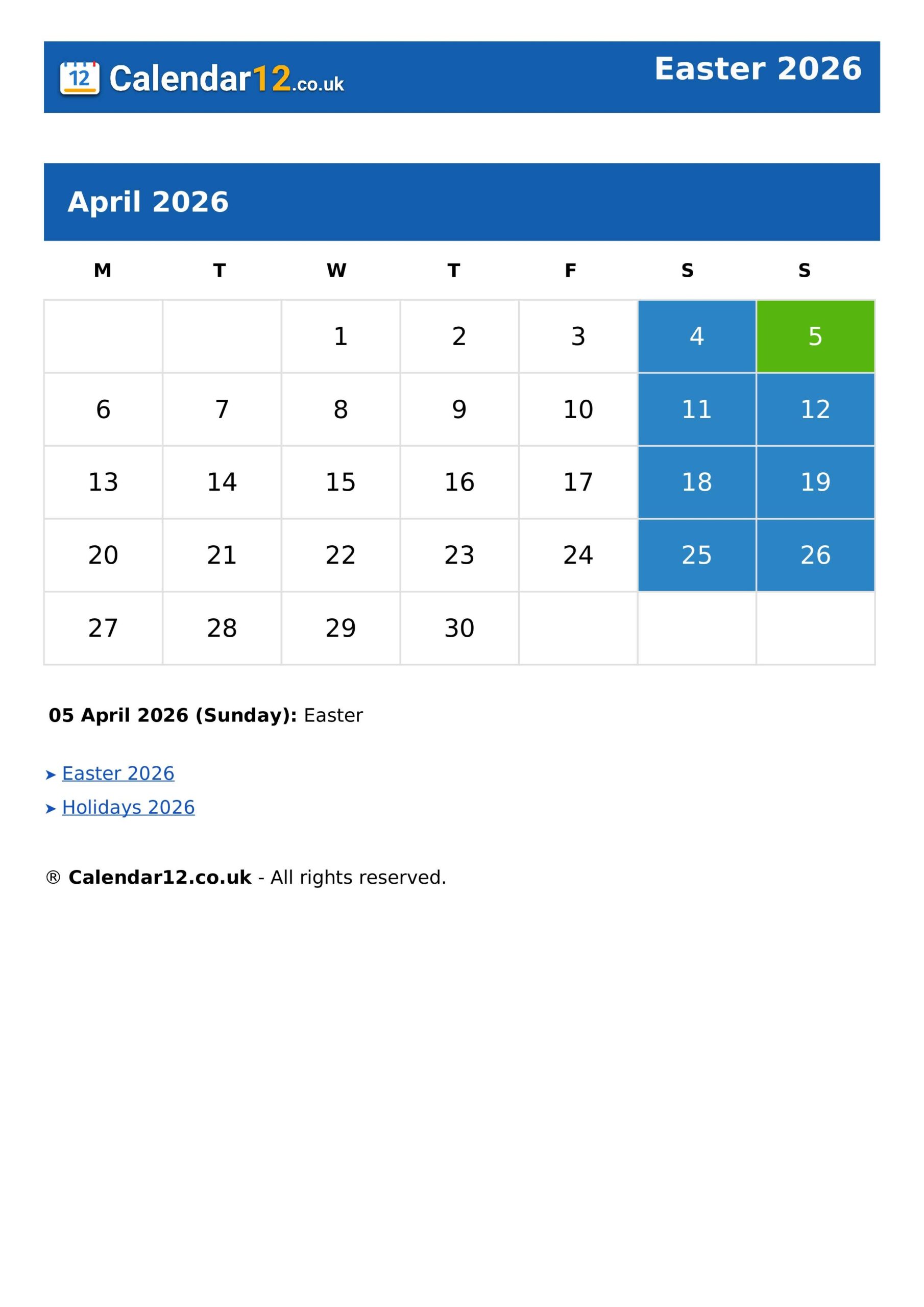 When Is Easter For 2026