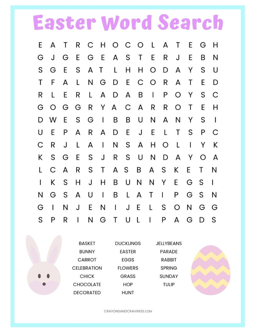 Easter Word Search Free Printable