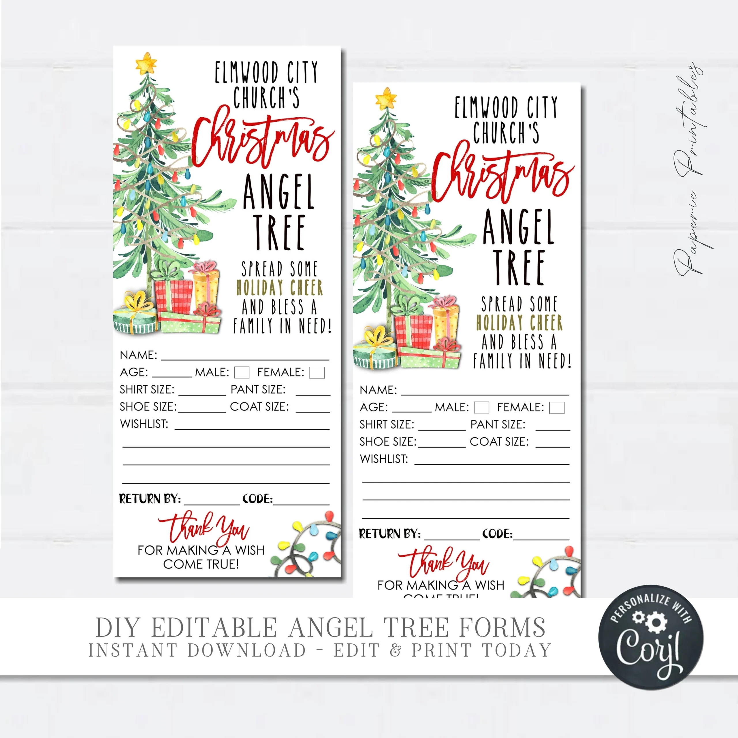 Free Printable Angel Tree Tags Template