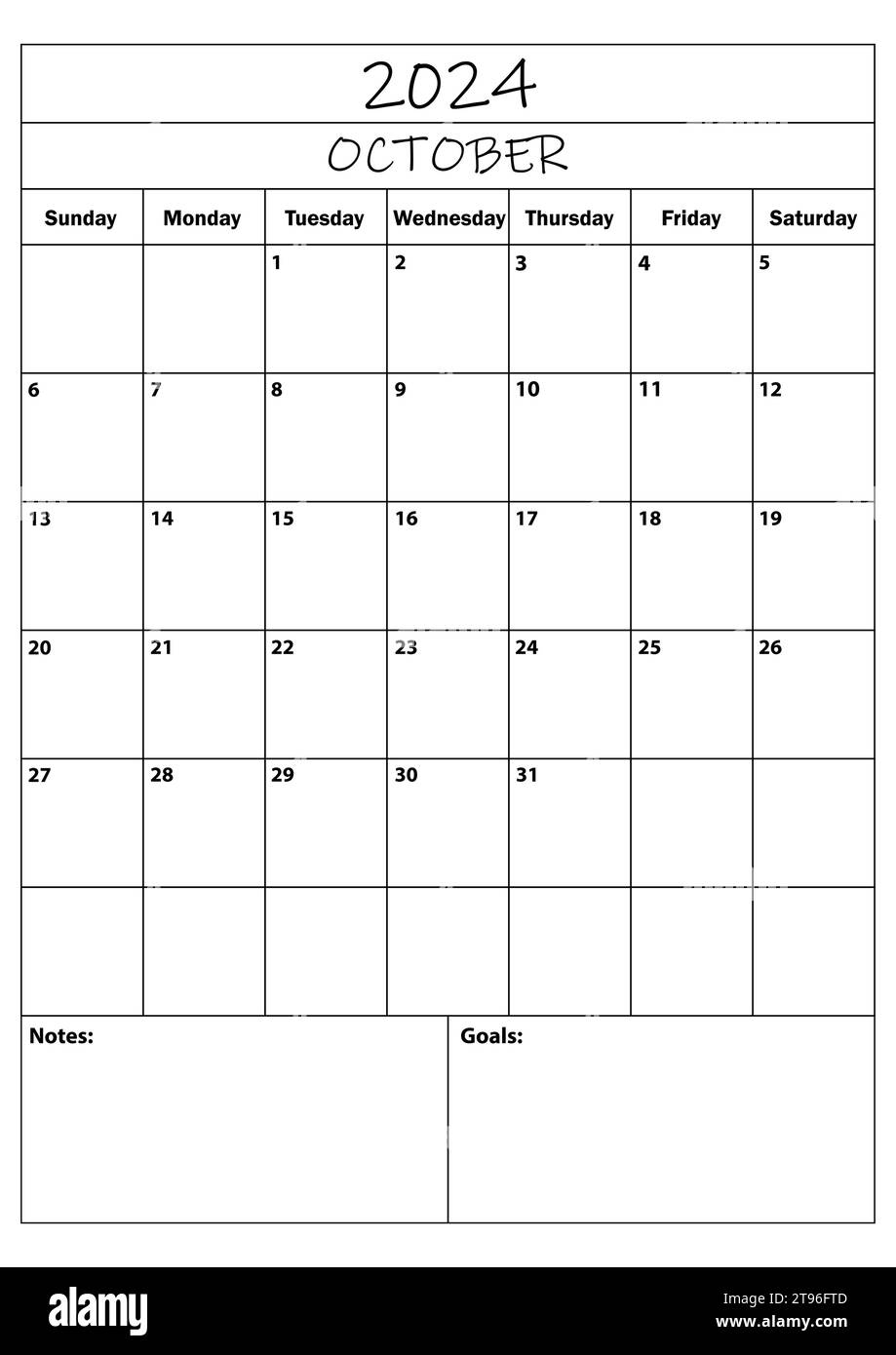 Einfacher Kalender 2024 Schwarzwei Stockfotos Und bilder Alamy