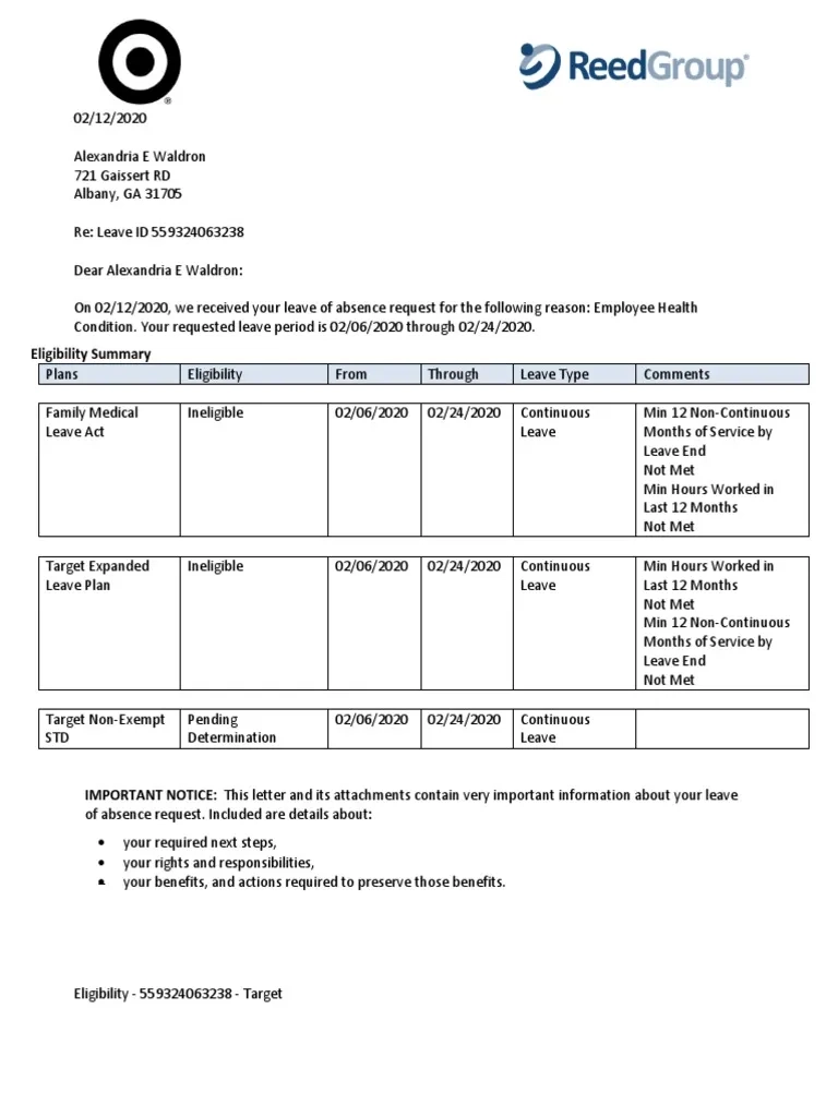 Eligibility Summary PDF Family And Medical Leave Act Of 1993 