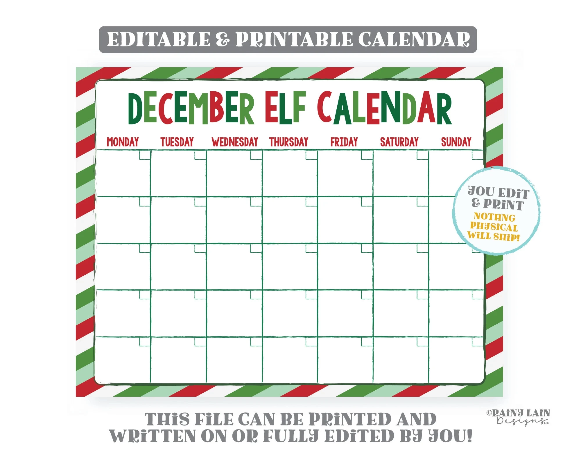 Elves Calendar Etsy Australia