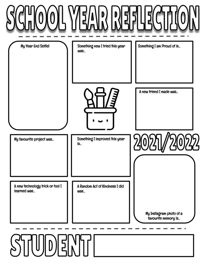 End Of The School Year Activity End Of The Year Worksheet 