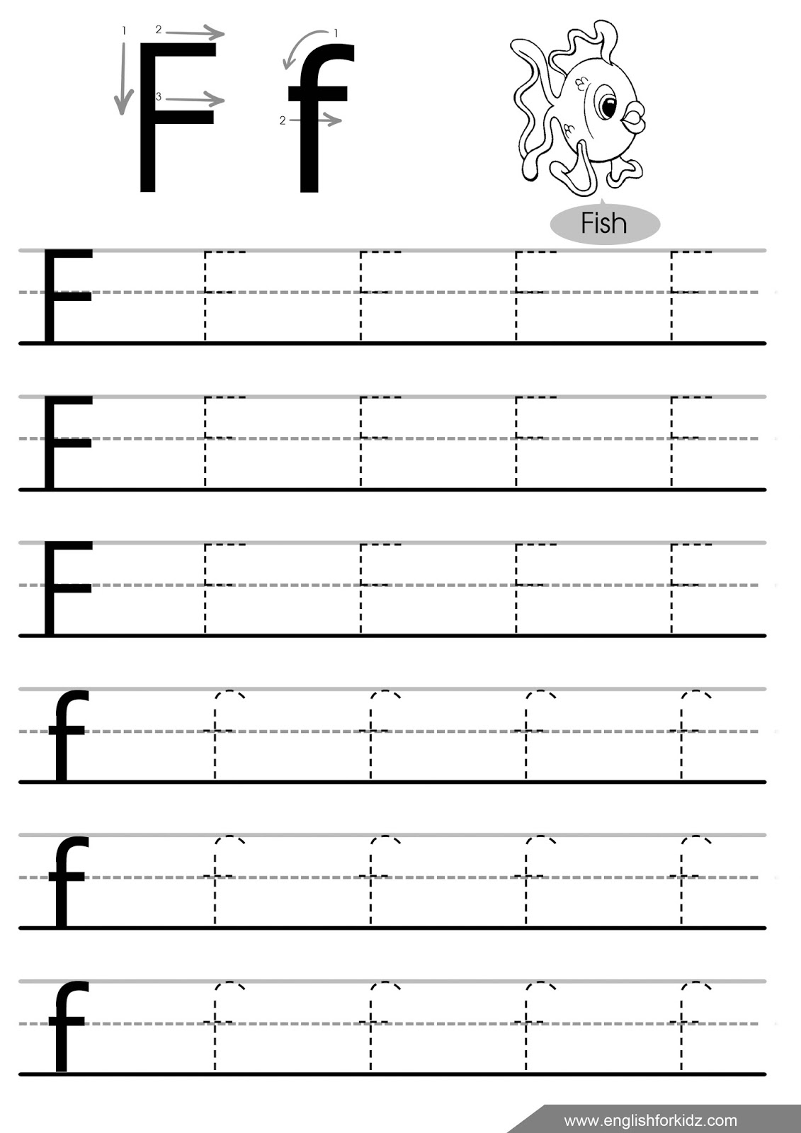 Tracing The Letter F Worksheets