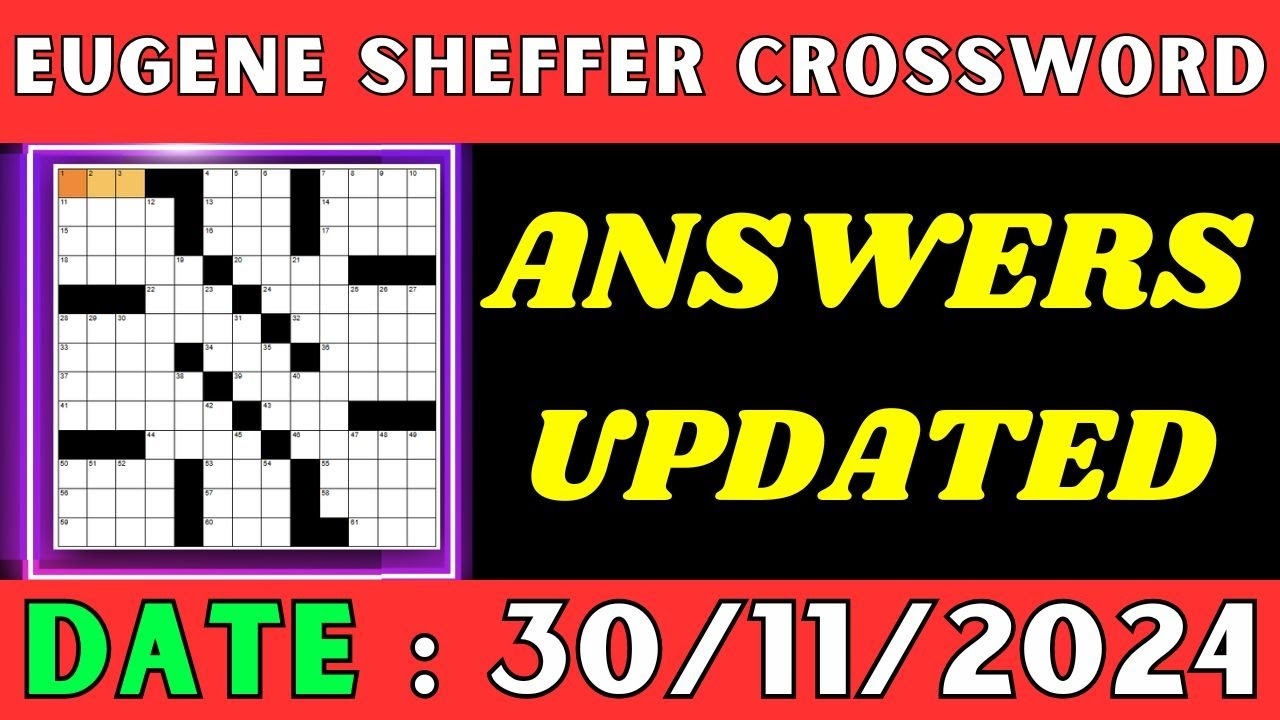 Eugene Sheffer Crossword Online Game For Nov 30 2024 Sheffer 