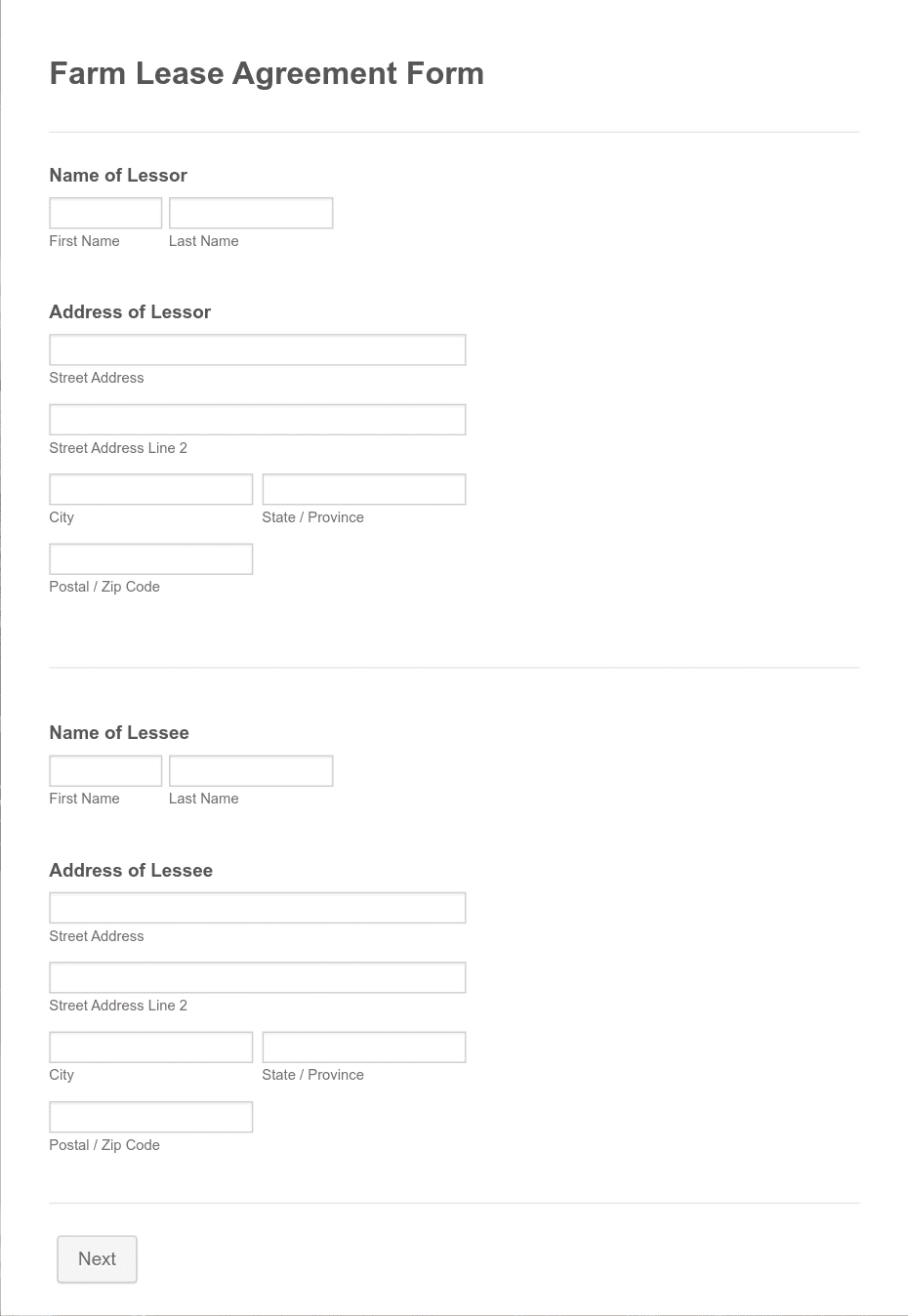 Free Printable Farm Lease Agreement