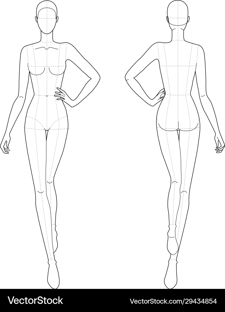 Fashion Female Figure Template Lizenzfreie Vektorgrafik 