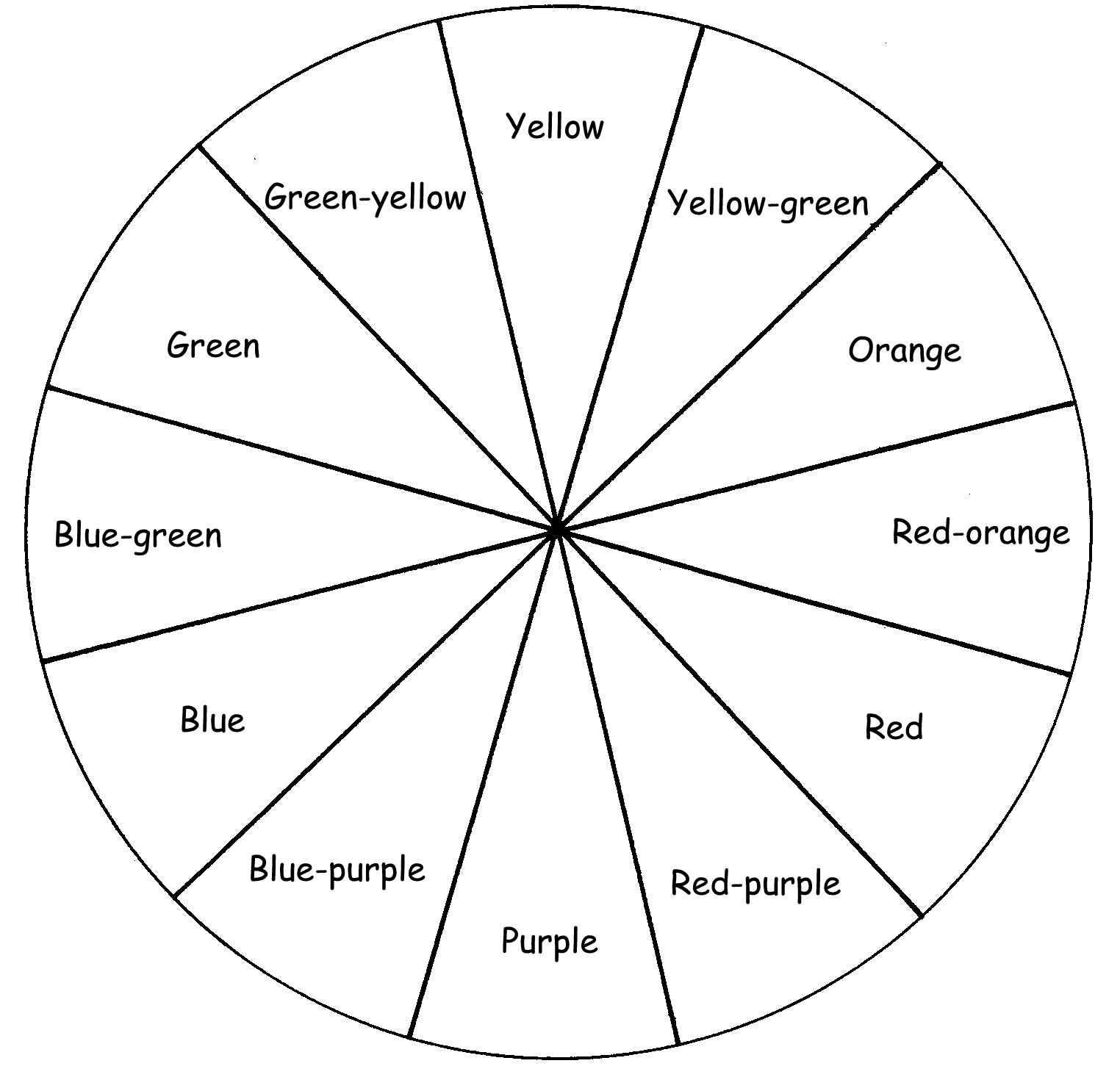 Color Wheel Coloring Page Printable