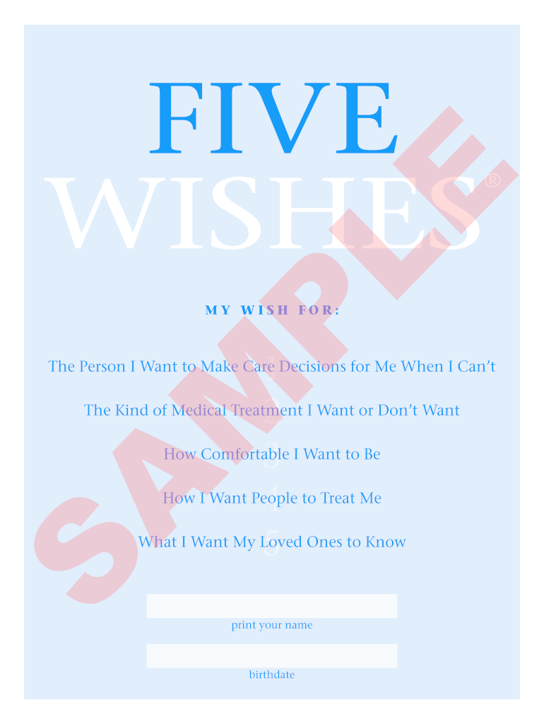 Five Wishes Document Fill Online Printable Fillable Blank 