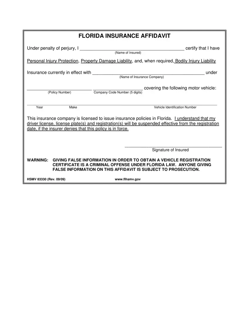 Florida Hsmv 83330 Form Fill Out Printable PDF Forms Online