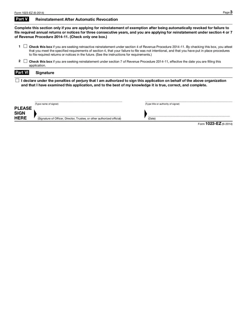 Printable Form 1023 Ez