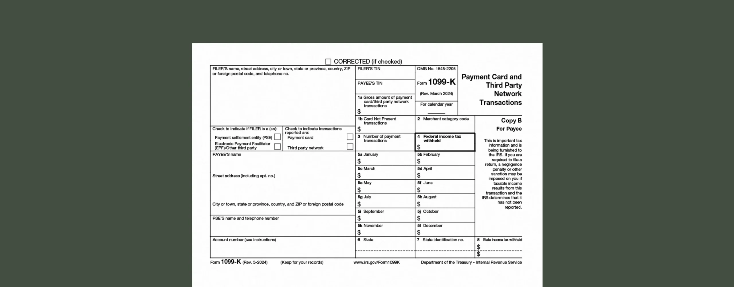 1099 K Tax Form 2026