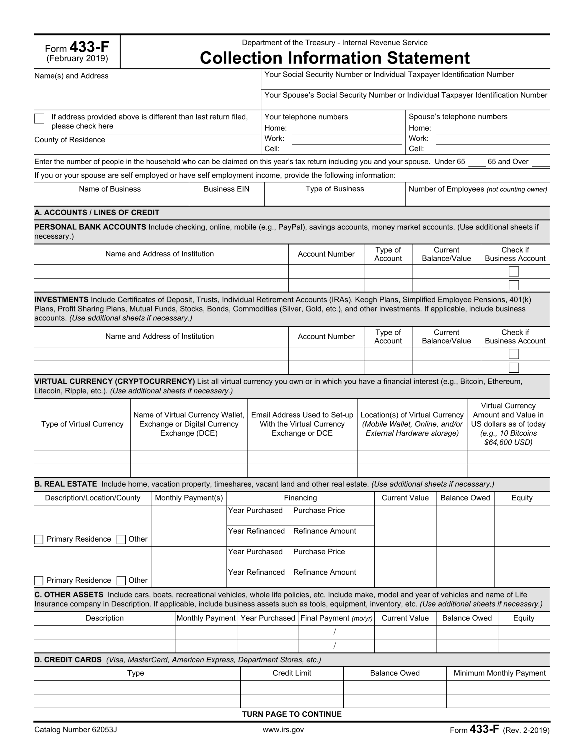 Form 433 F 2024 2025 Fill Edit And Download PDF Guru