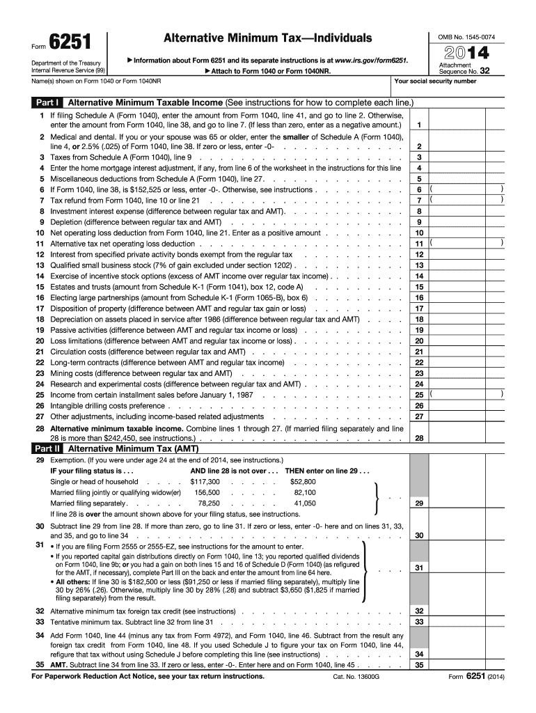 Form 6251 Fill Out amp Sign Online DocHub