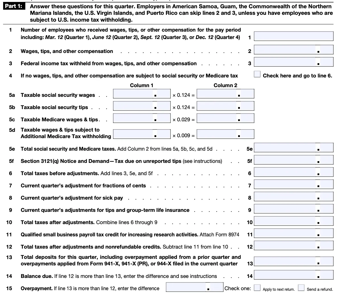 Irs Form 941 X 2026 Printable
