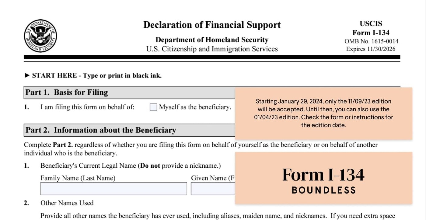 I Form 2026 Immigration Status