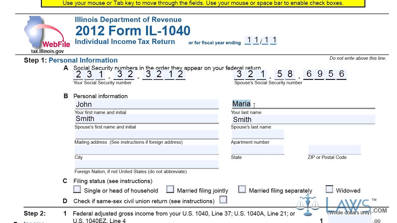 Form IL 1040 Individual Income Tax Return