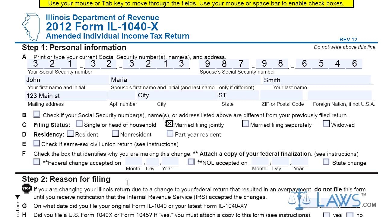 Il 1040 Form Fillable