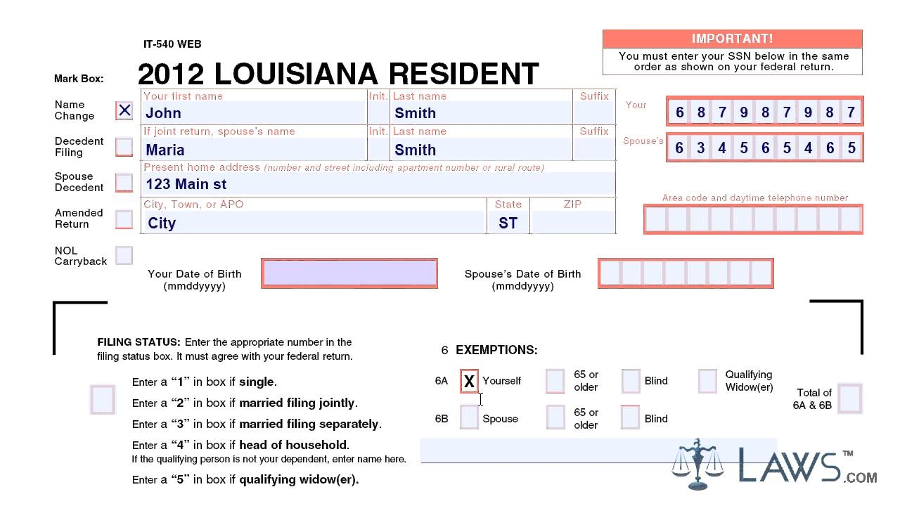 Form IT 540 Individual Income Return Resident