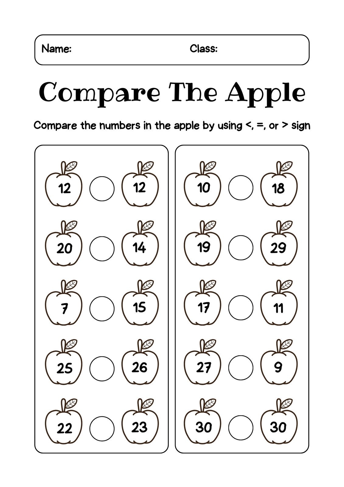 Free Printable First Grade Math Worksheets