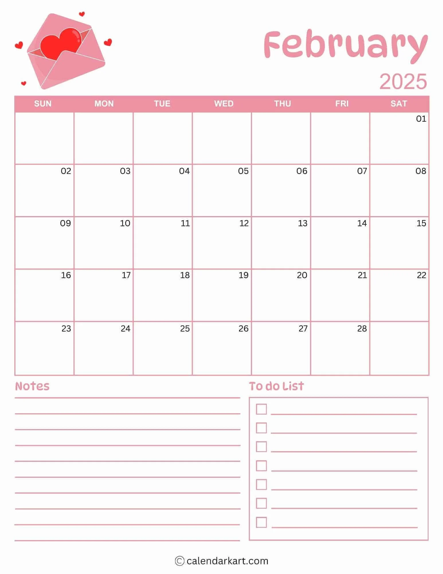 Free amp Cute Printable February 2025 Calendar CalendarKart