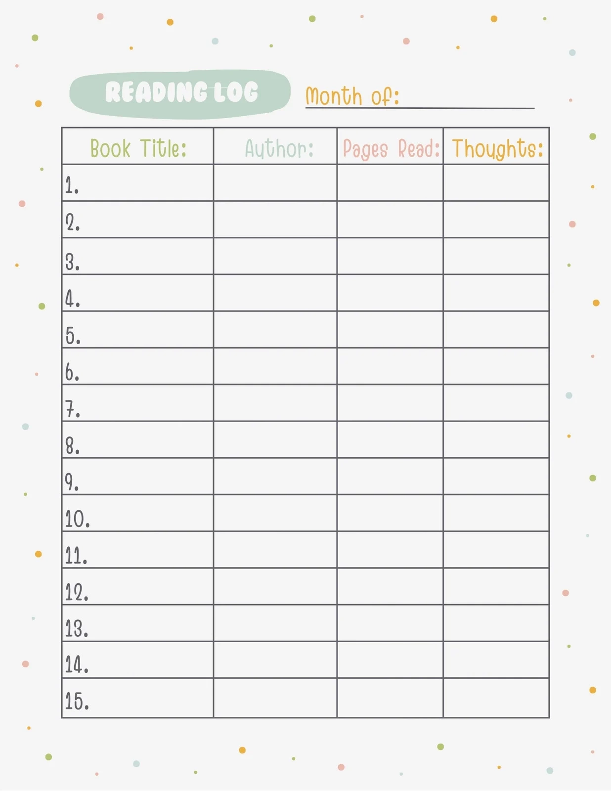 Free And Customizable Log Templates